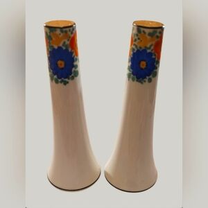 MID CENTURY LUSTERWARE HAND PAINTED SALT & PEPPER SHAKERS VINTAGE 1930'S JAPAN